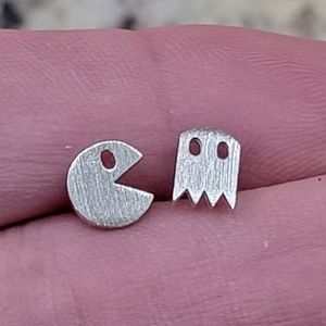 NWOT Sterling Silver Pac-Man and Ghost Earrings